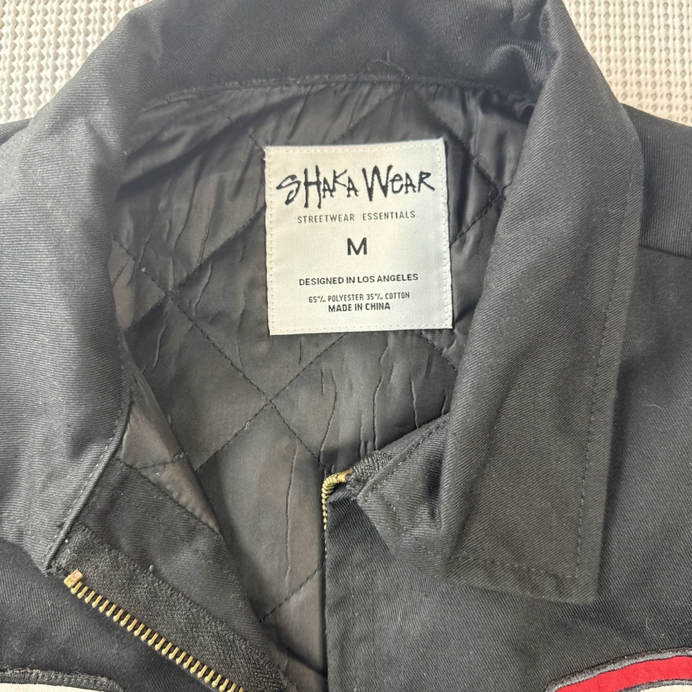 (534) Shaka Wear Work Jacket Mens M Black Private Motors Quilted - Picture 4 of 16